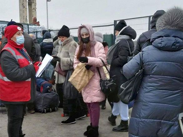 Ukrainische Bevölkerung auf der Flucht