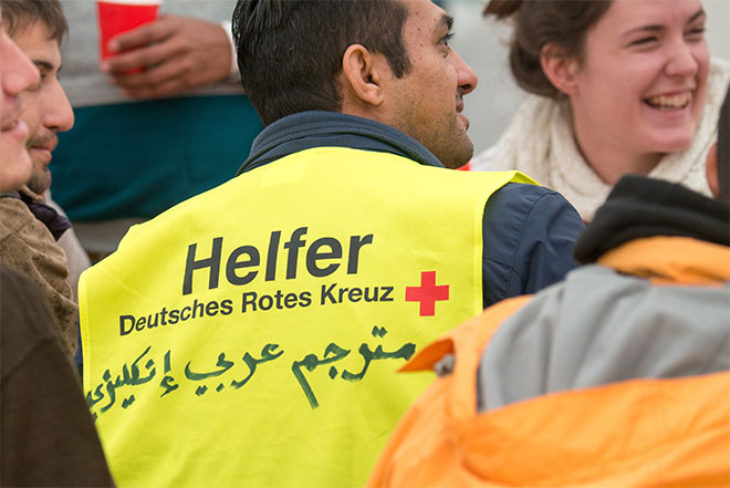 German Red Cross helper