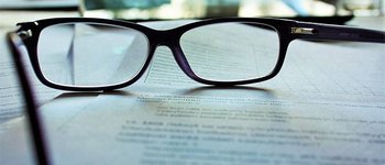 Glasses on a document