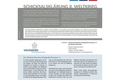 Abbildung: Faltblatt zur Schicksalsklärung II. Weltkrieg