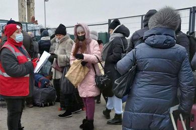 Ukrainische Bevölkerung auf der Flucht